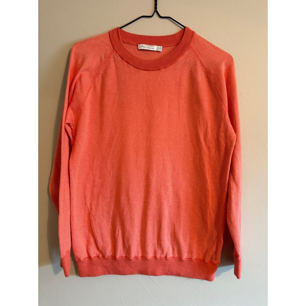 Peter Millar Sweater Womens M Coral Silk Cashmere Cotton Pullover Preppy Luxury